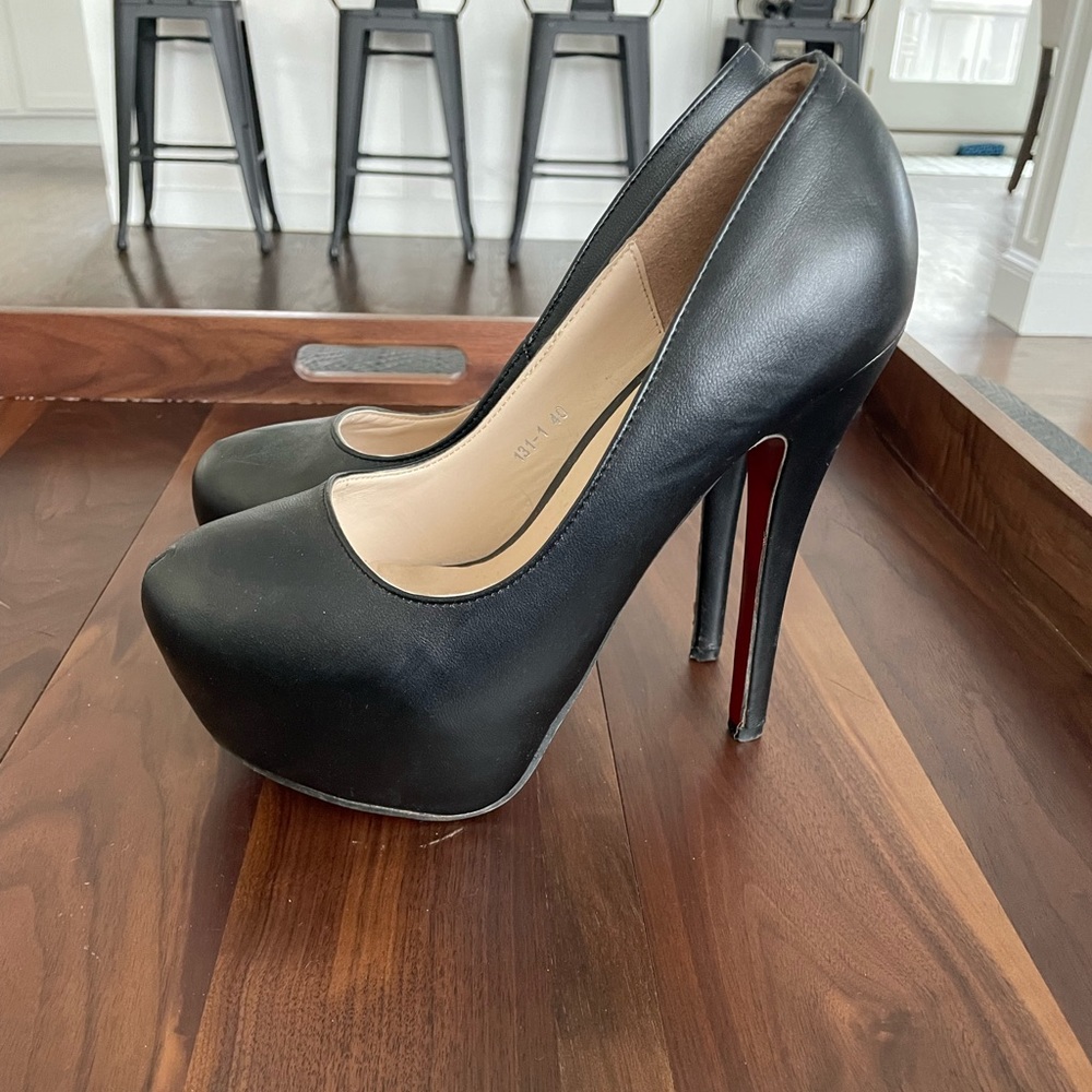Red bottom platform heels